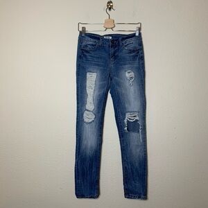 MUDD Light Wash Distressed Skinny Denim Jeans